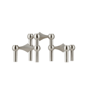 STOFF Nagel Candle Holder, Brushed Chrome, Set of 3