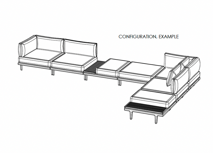 Sibast Rib Top Table for Ottoman