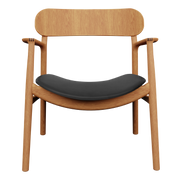 Bent Hansen Asger Lounge Chair, Oiled Oak, Black Zenso Leather