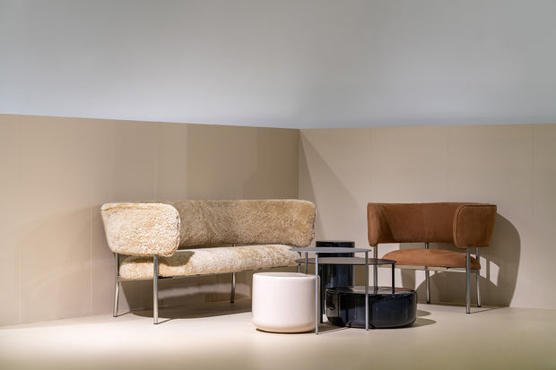 Møbel Copenhagen FONT Lounge Sofa, Polished Steel Frame