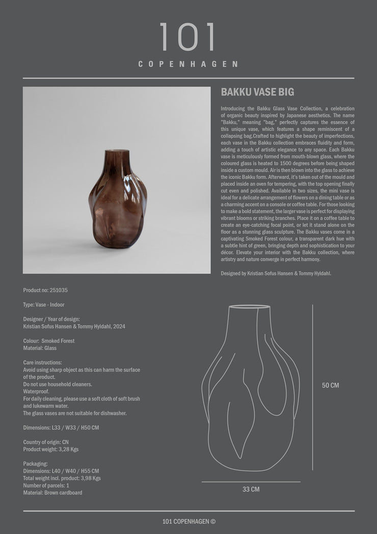 101 Copenhagen Bakku Vase, Big - Smoked Forest