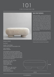 101 Copenhagen Big Foot Bench - Sandshell (Sheepskin)