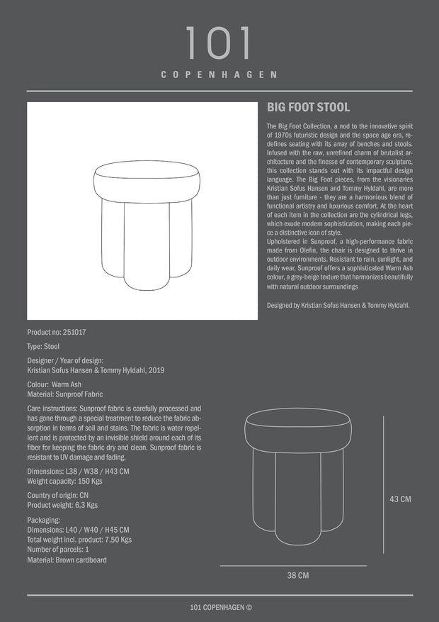 101 Copenhagen Big Foot Stool - Warm Ash (C142)