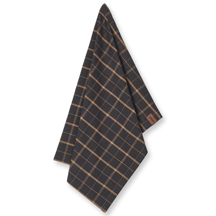 Humdakin Recycled Cotton Tea Towels, 2 pack - Brown Plaid