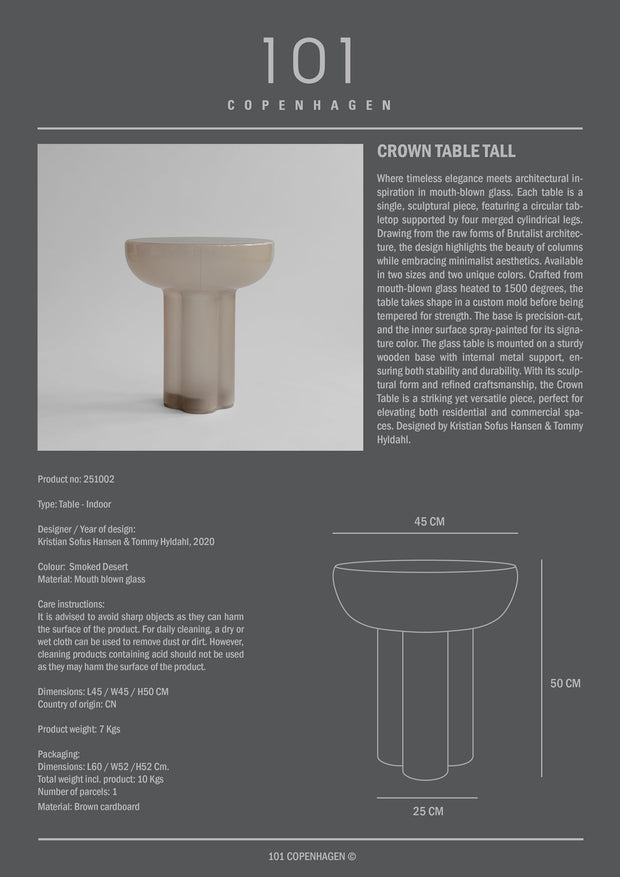 101 Copenhagen Crown Table, Tall - Smoked Desert