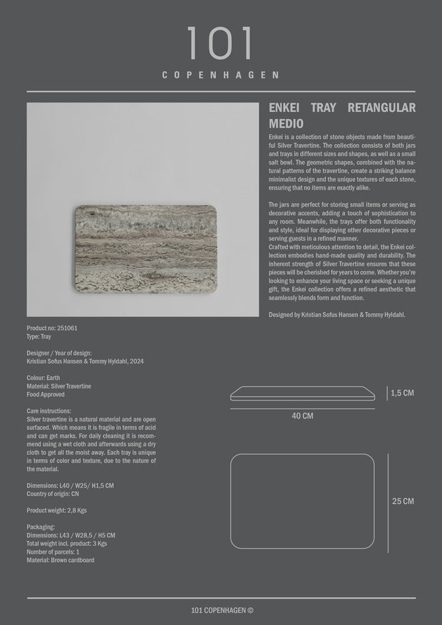 101 Copenhagen Enkei Tray Rectangular, Medio - Earth