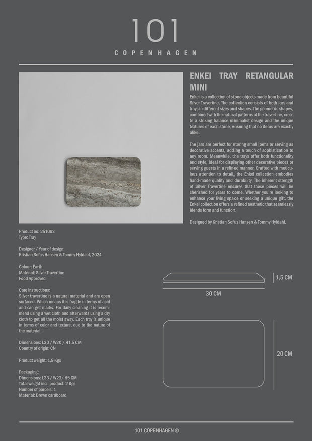 101 Copenhagen Enkei Tray Rectangular, Mini - Earth