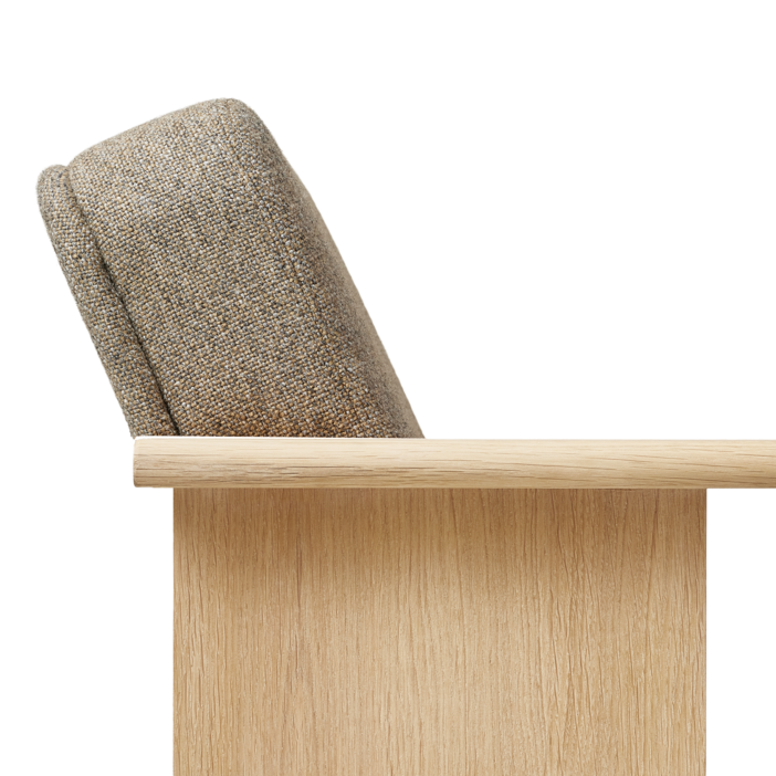 Form & Refine Block Lounge Chair, White Oak Hallingdal 65