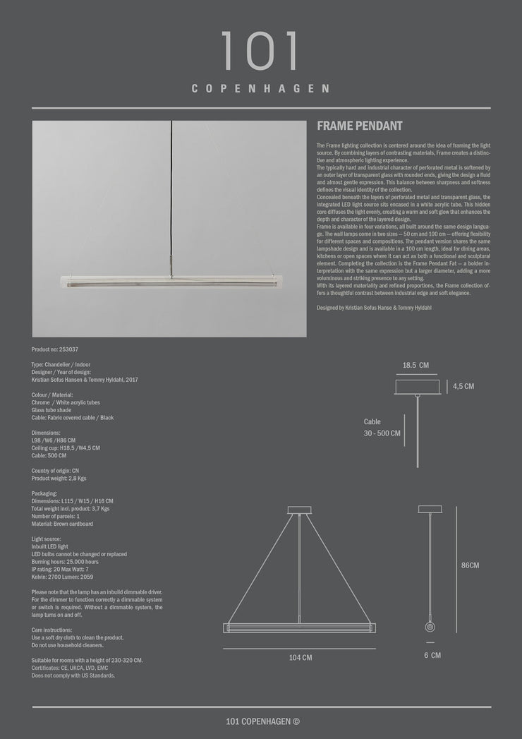 101 Copenhagen - Frame Pendant Lamp - Chrome - Pendant Lamp
