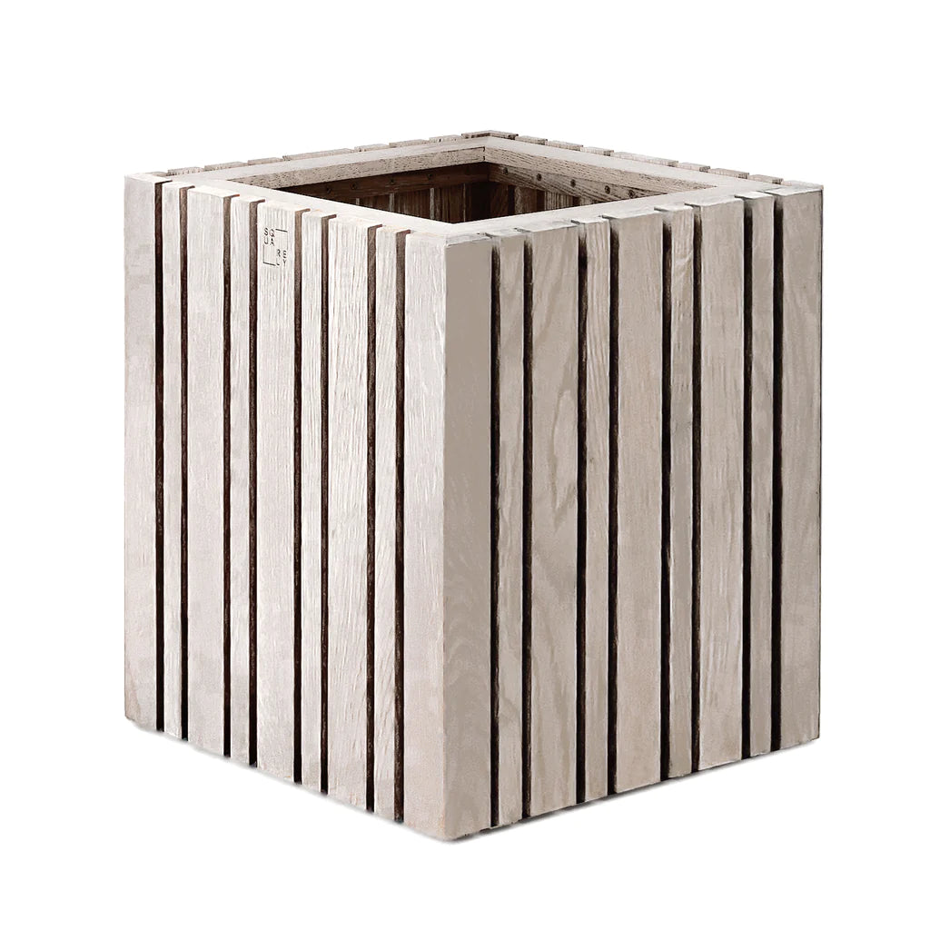 Squarely GrowMORE Self-Watering Planter, Natural Oak (indoor-only)