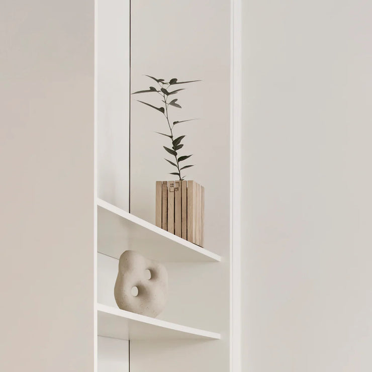 Squarely GrowSMALL Self-Watering Planter, Natural Oak
