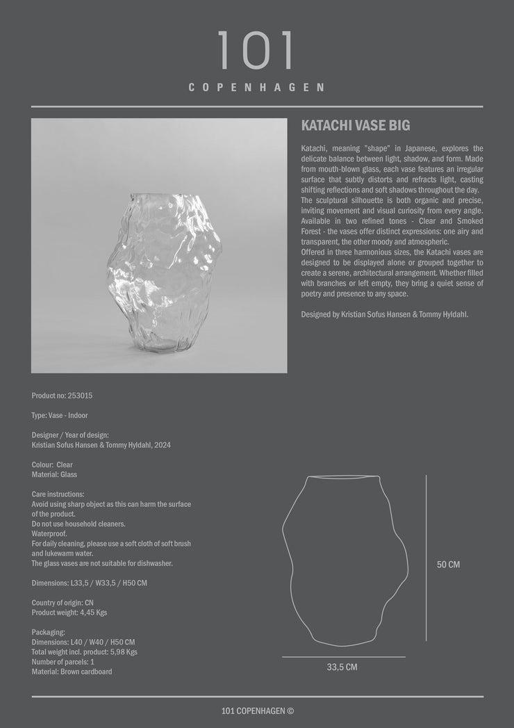 101 Copenhagen - Katachi Vase, Big - Clear - Vase