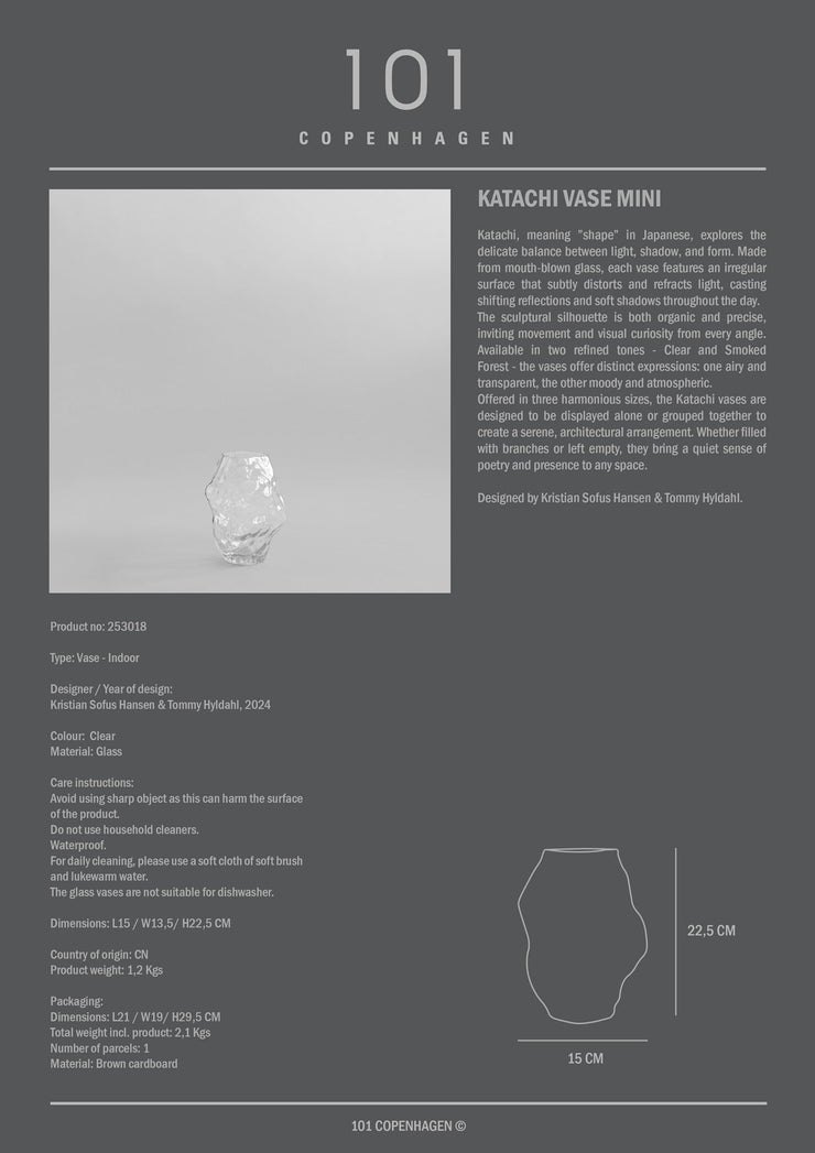 101 Copenhagen - Katachi Vase, Mini - Clear - Vase
