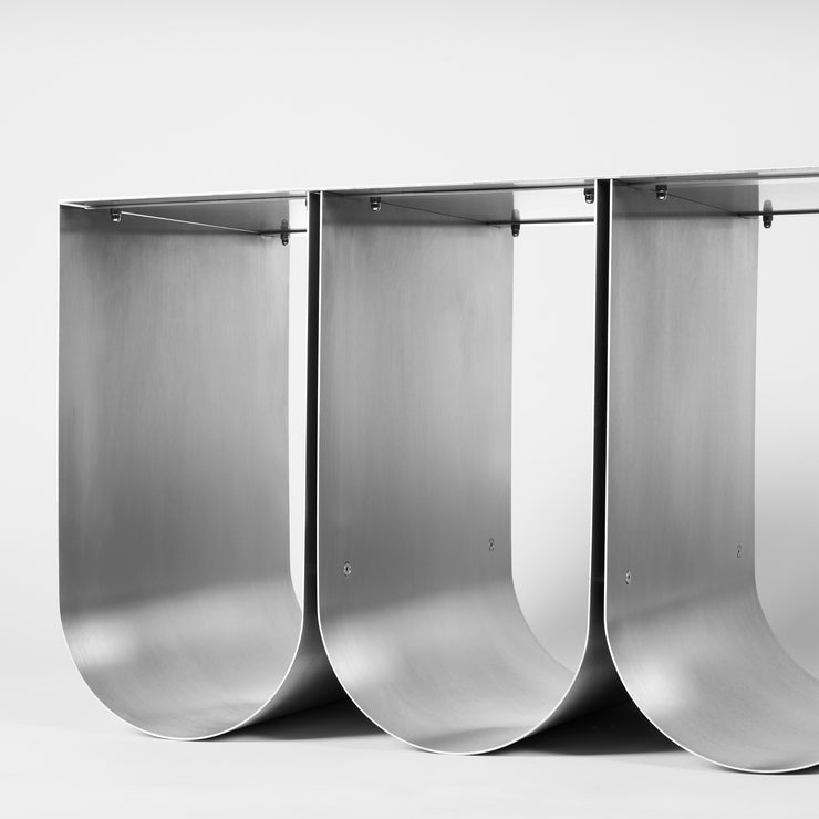 Kristina Dam Studio Curved Bench, Stainless Steel