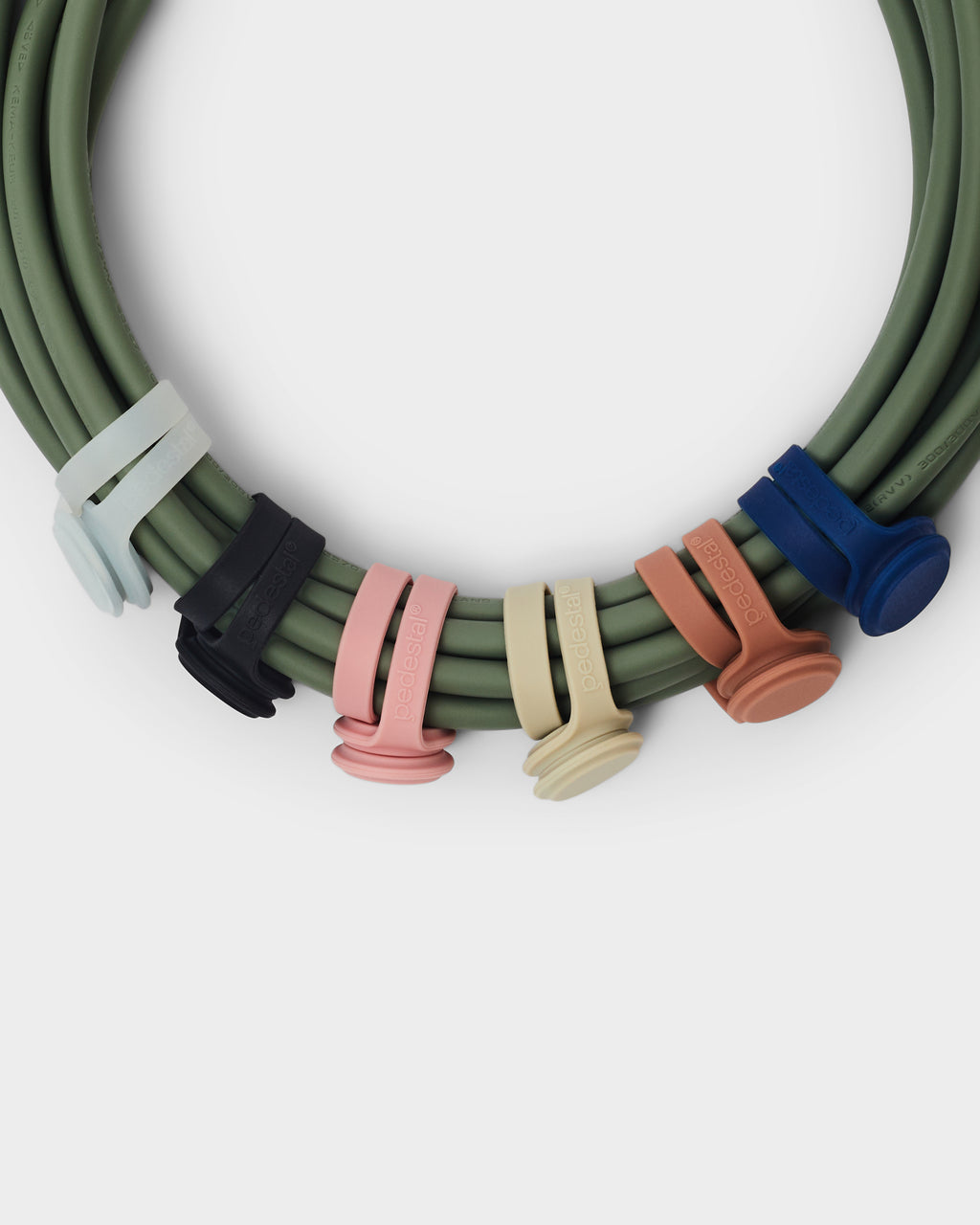 Pedestal Magnetic Cable Ties - Mossy Green