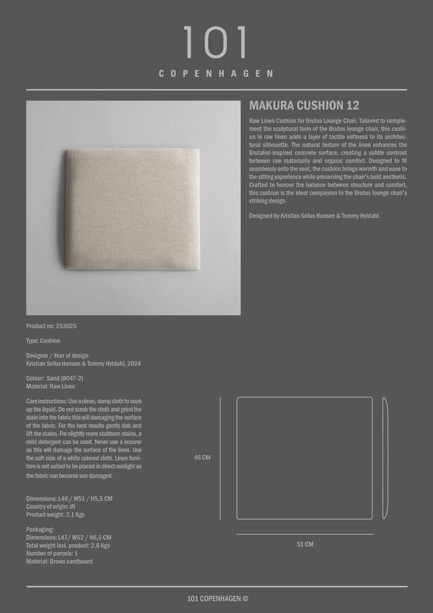 101 Copenhagen - Makura Cushion 12 - Sand (8047-2) - Cushion