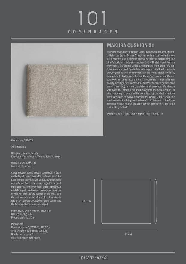 101 Copenhagen - Makura Cushion 21 - Sand (8047-2) - Cushion