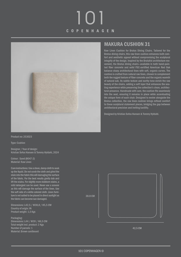 101 Copenhagen - Makura Cushion 31 - Sand (8047-2) - Cushion