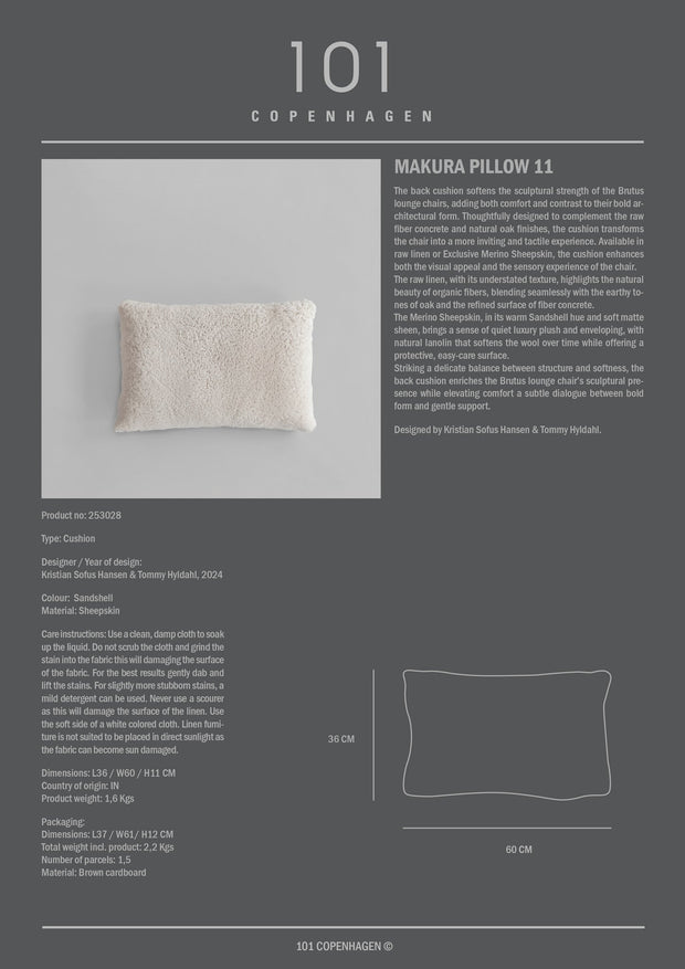 101 Copenhagen - Makura Pillow 11 - Sandshell (Sheepskin) - Pillow