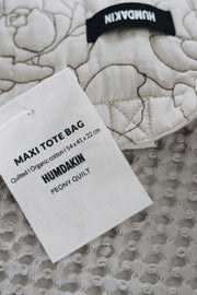 Humdakin Maxi Tote Bag - Light Stone, Peony Quilt