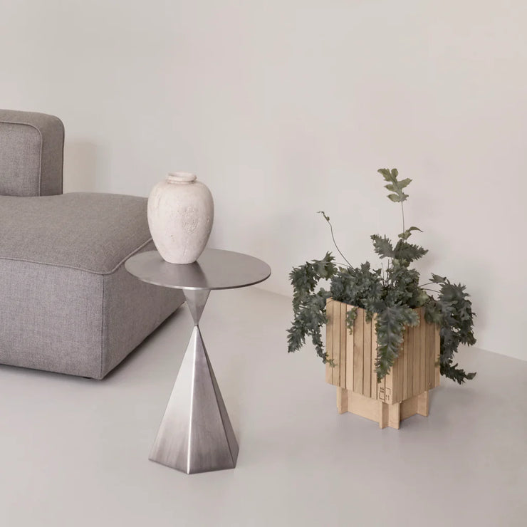 Squarely GrowON Self-Watering Planter, Natural Oak