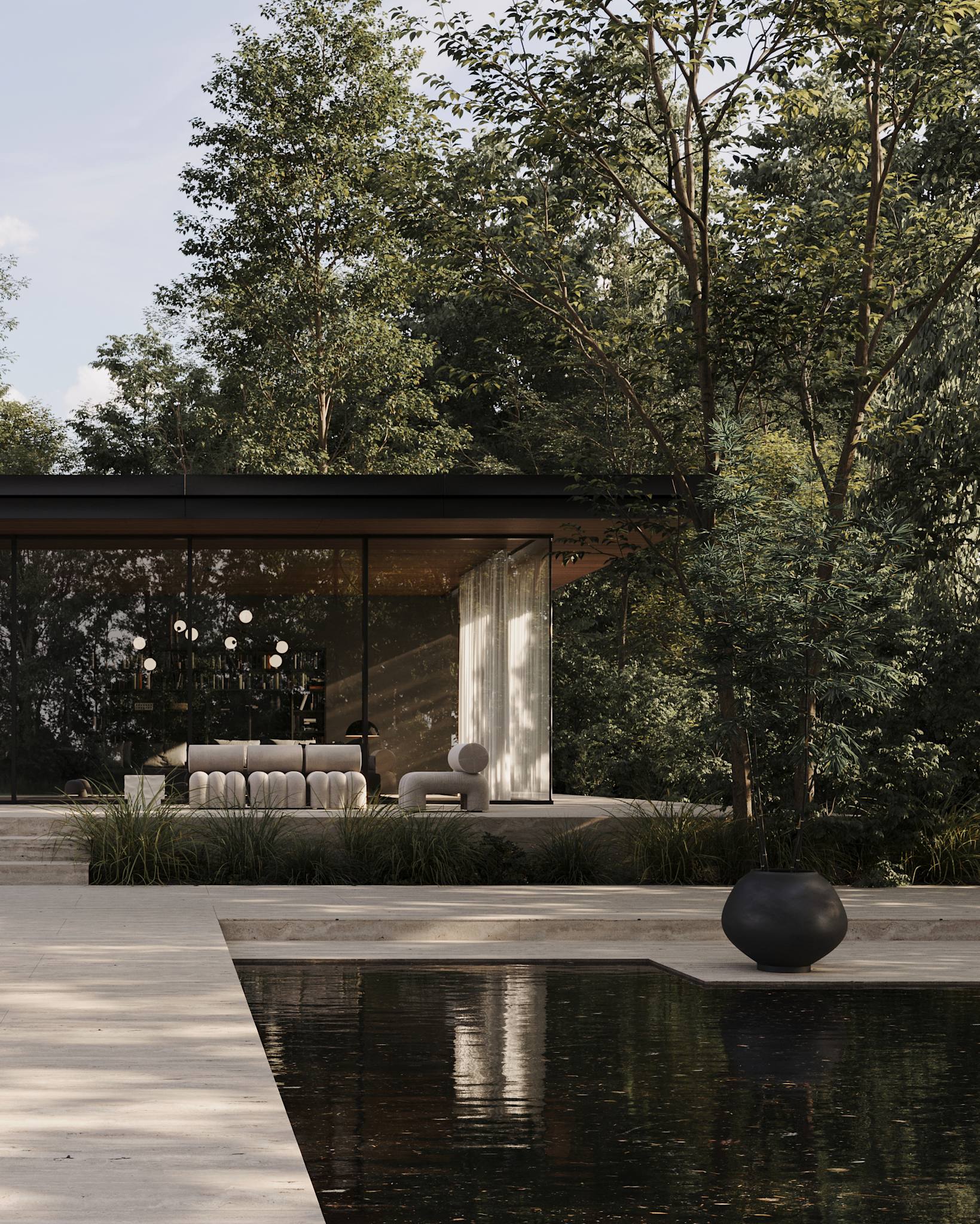 101 Copenhagen Sunao Plant Pot Fat, Hexa - Black