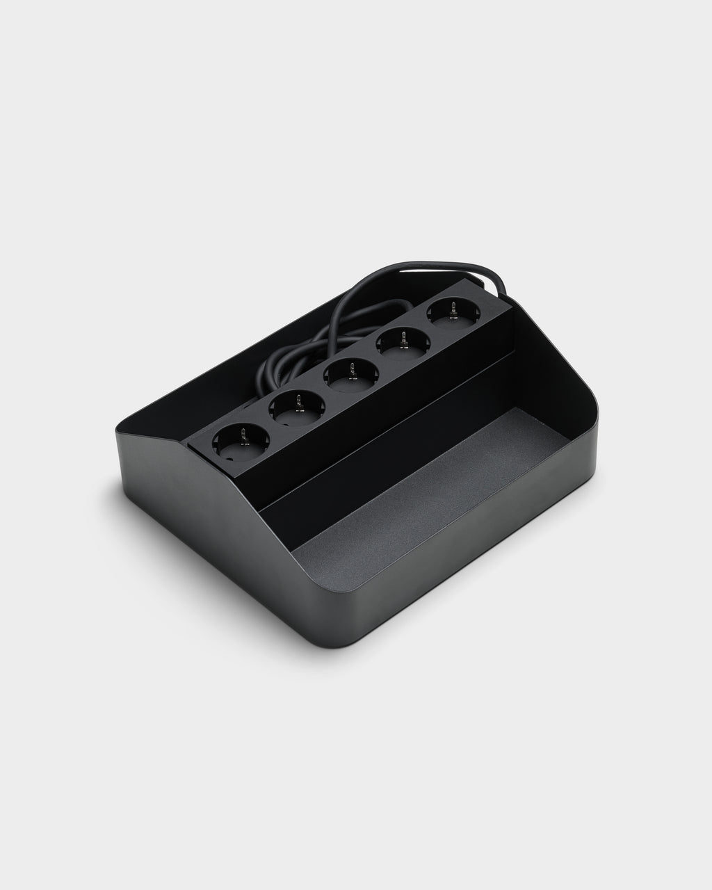 Pedestal Power Beam Tray Double - Charcoal