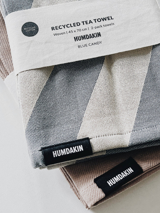 Humdakin Recycled Cotton Tea Towels, 2 pack - Blue Candy