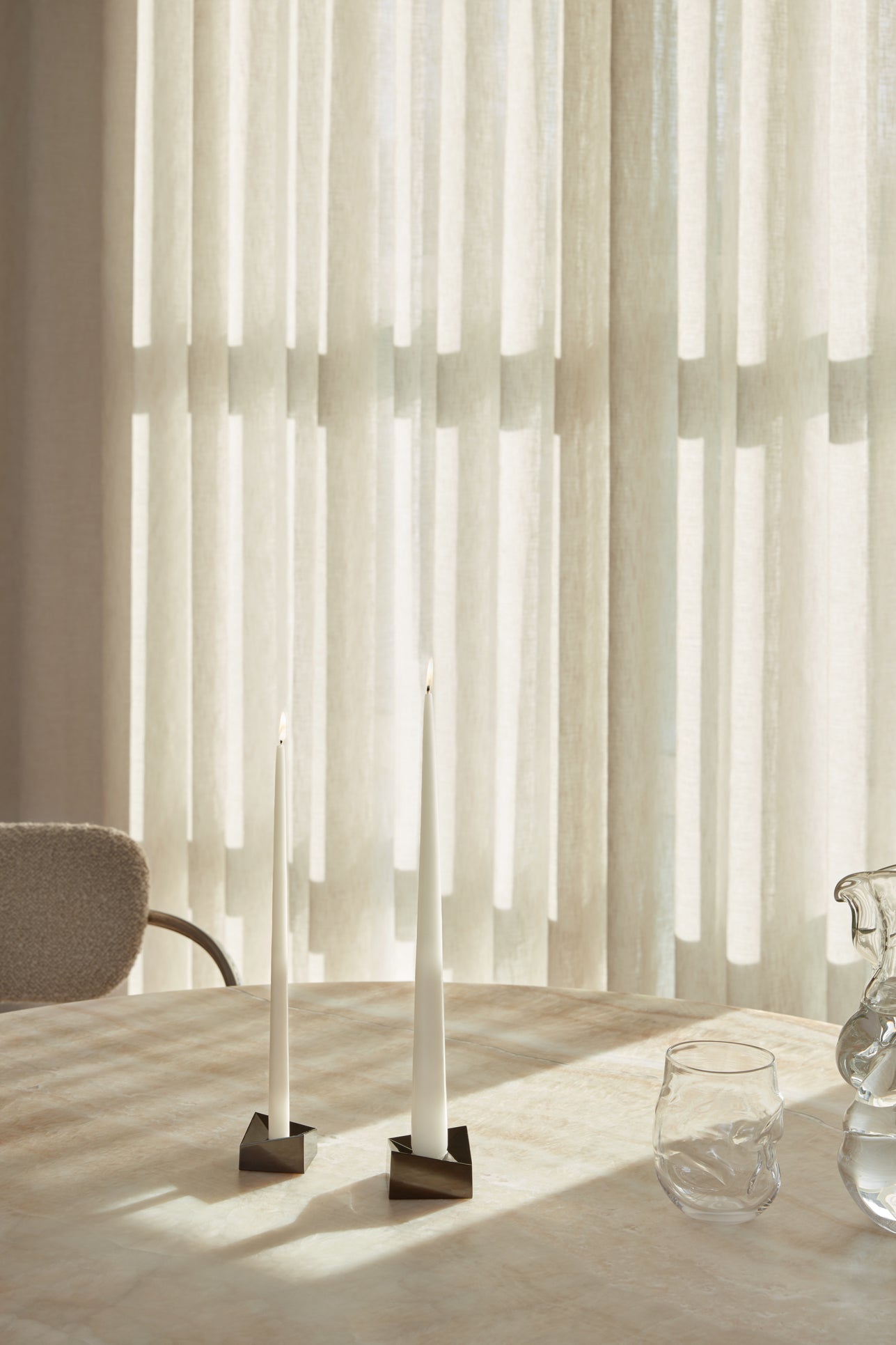 STOFF Nagel Large Taper Candles by Ester & Erik, Off White, Set of 4