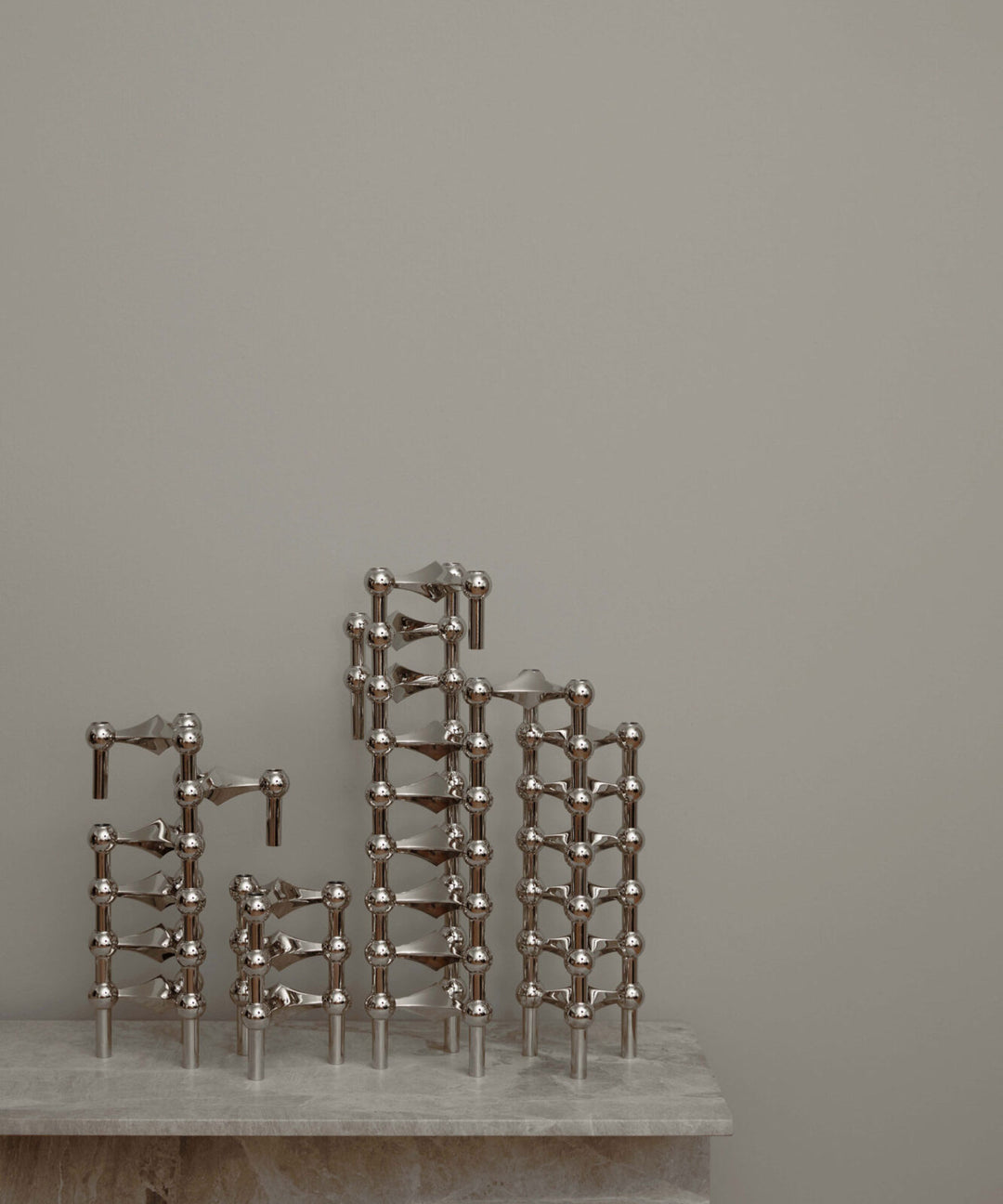 STOFF NAGEL クローム 3点 第2弾 STOFF Copenhagen STOFF Nagel candleholder, set of 3, chrome