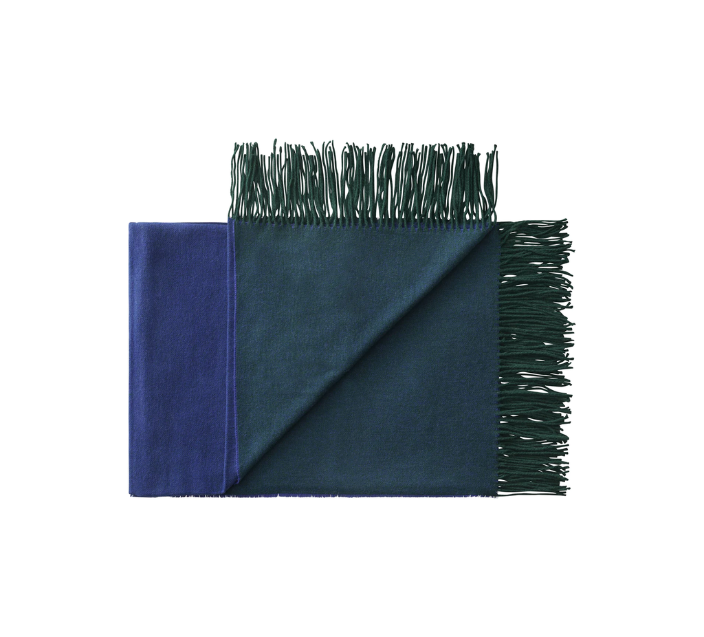 Silkeborg Uldspinderi Franja Throw - Green/Blue – NORMODE
