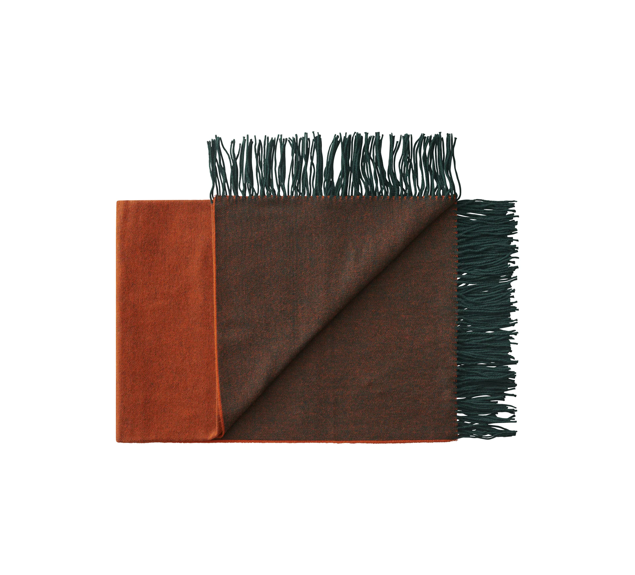 Silkeborg Uldspinderi Franja Throw - Green/Orange