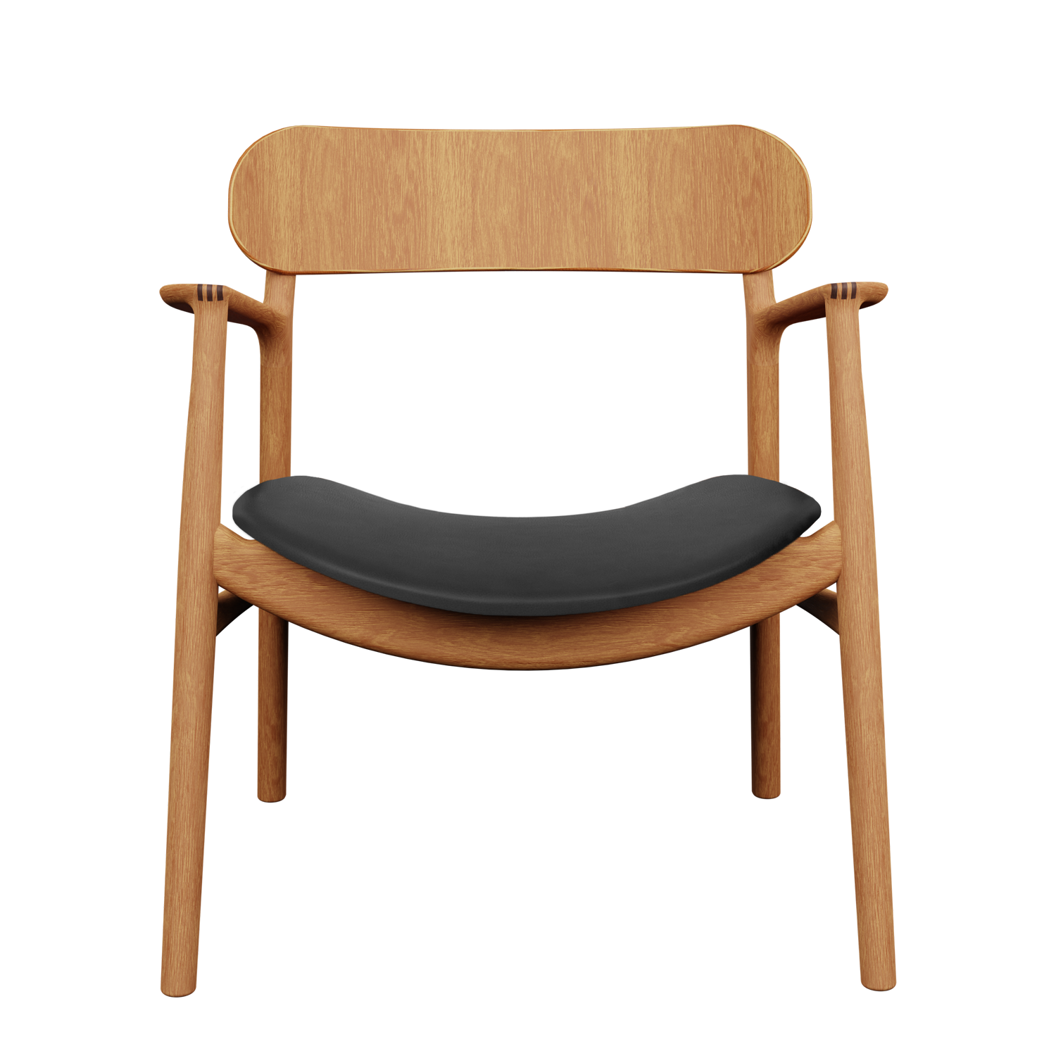 Bent Hansen Asger Lounge Chair, Oiled Oak, Black Zenso Leather