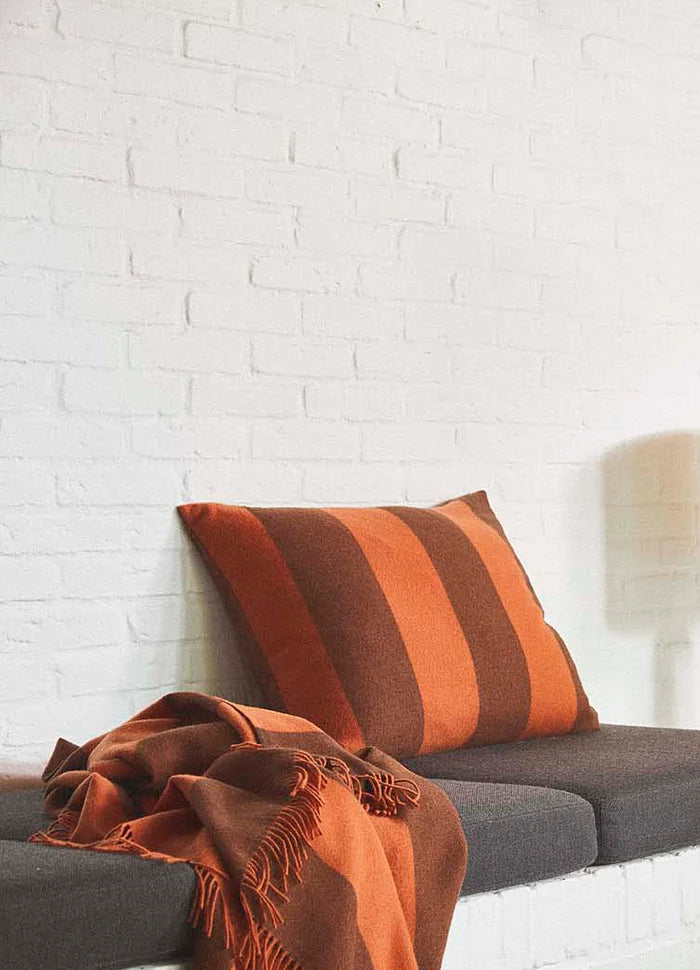 Silkeborg Uldspinderi The Sweater Polychrome Cushion - Orange/Brown