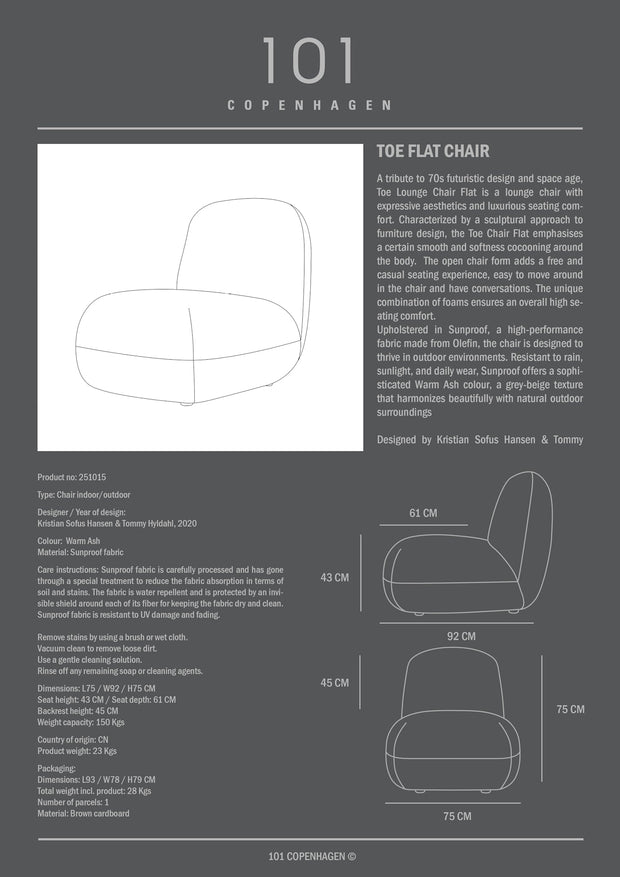 101 Copenhagen Toe Chair, Flat - Warm Ash (C142)