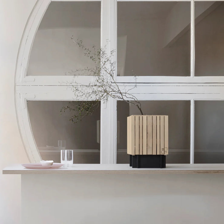 Squarely GrowON Self-Watering Planter, Natural Oak