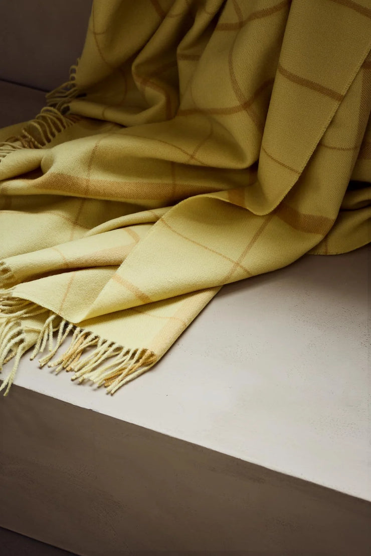 Silkeborg Uldspinderi Warp & Weft Throw - Chamomile/Mustard