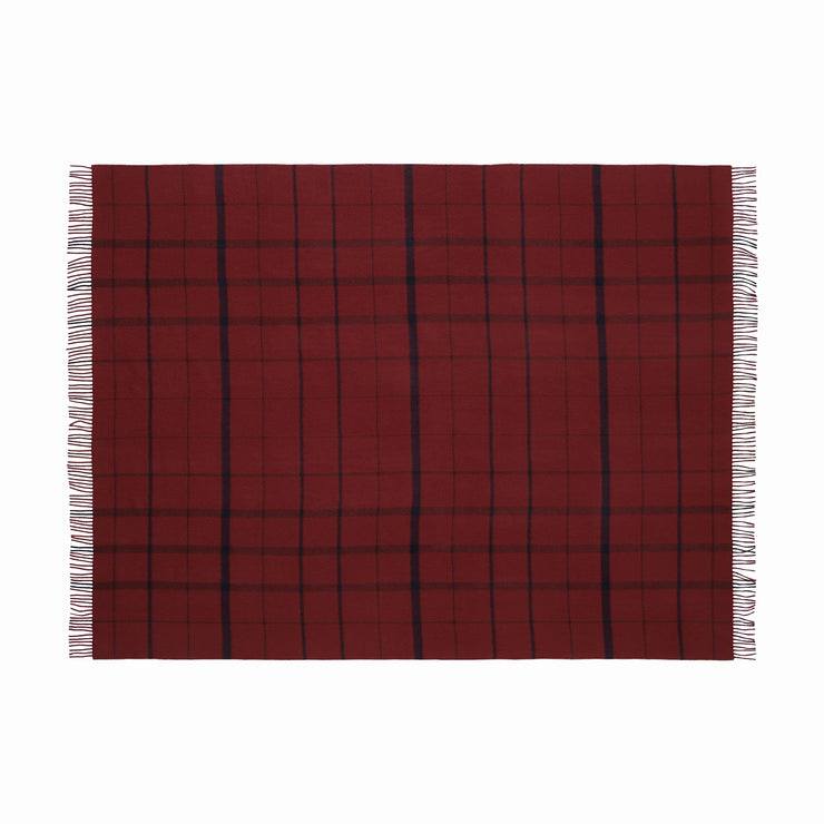 Silkeborg Uldspinderi Warp & Weft Throw - Beetroot/Midnight