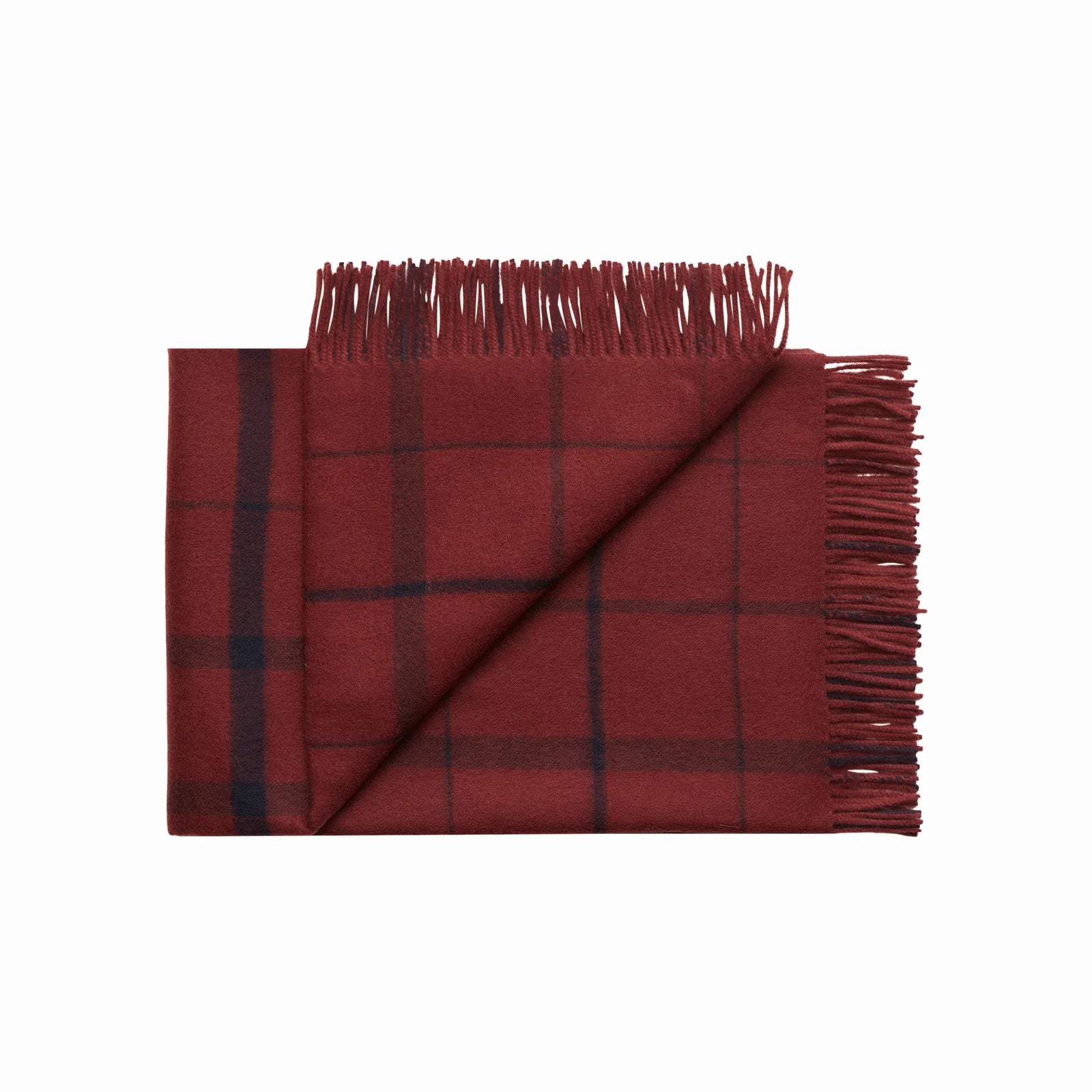 Silkeborg Uldspinderi Warp & Weft Throw - Beetroot/Midnight