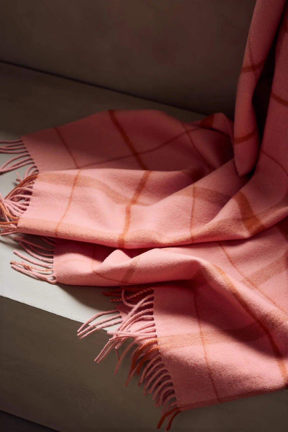 Silkeborg Uldspinderi Warp & Weft Throw - Coral/Amber
