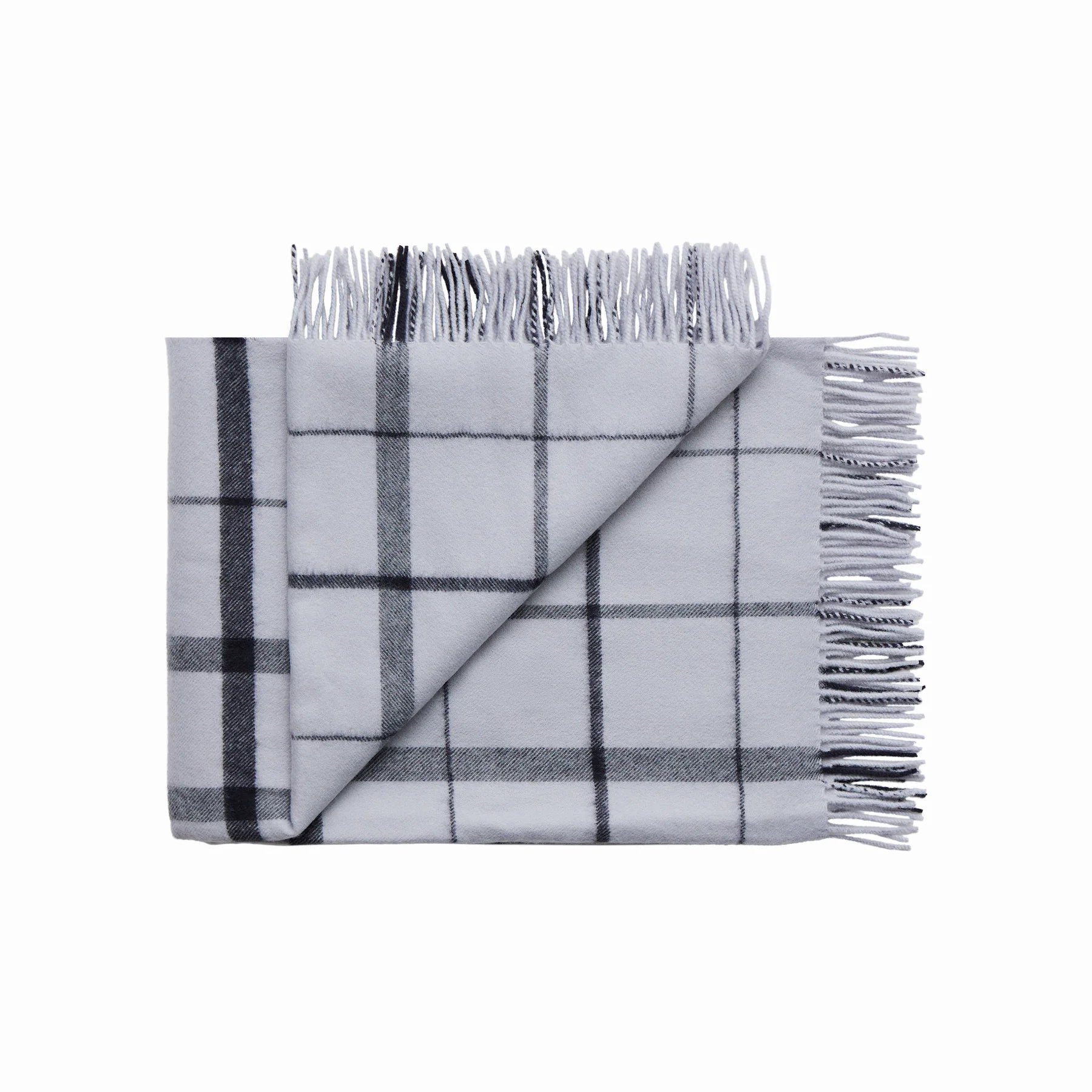 Silkeborg Uldspinderi Warp & Weft Throw - Concrete/Midnight