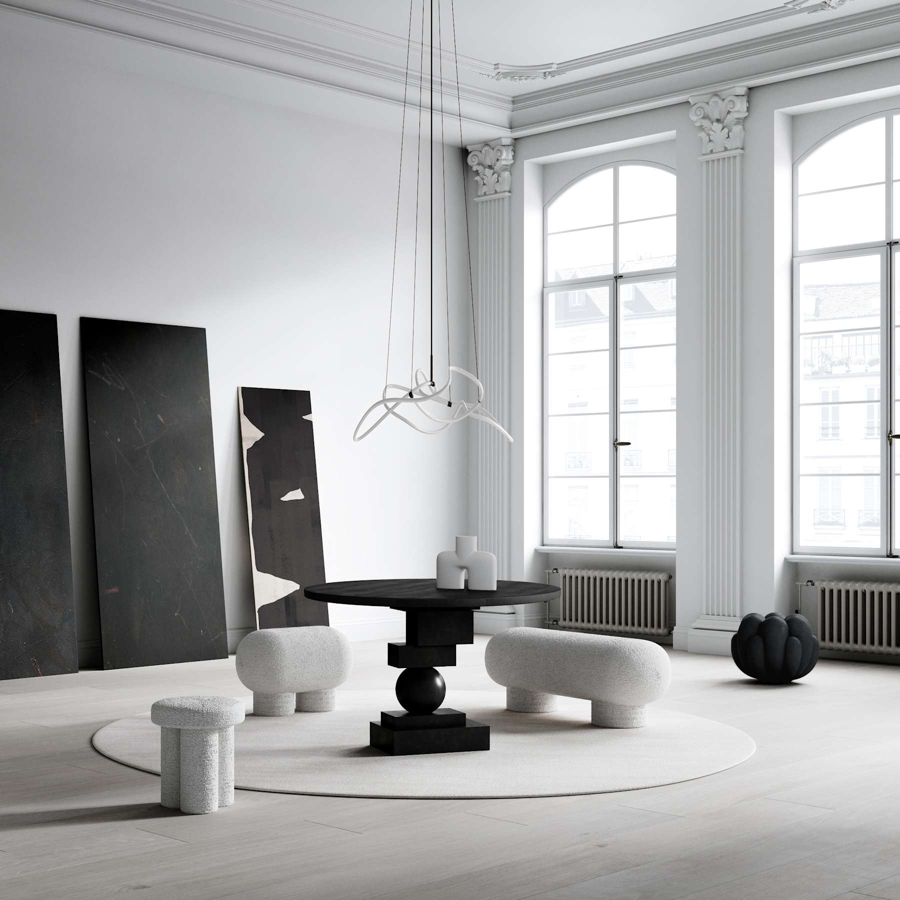 101 Copenhagen Artist Dining Table, Ø120cm - Coffee Black Oak