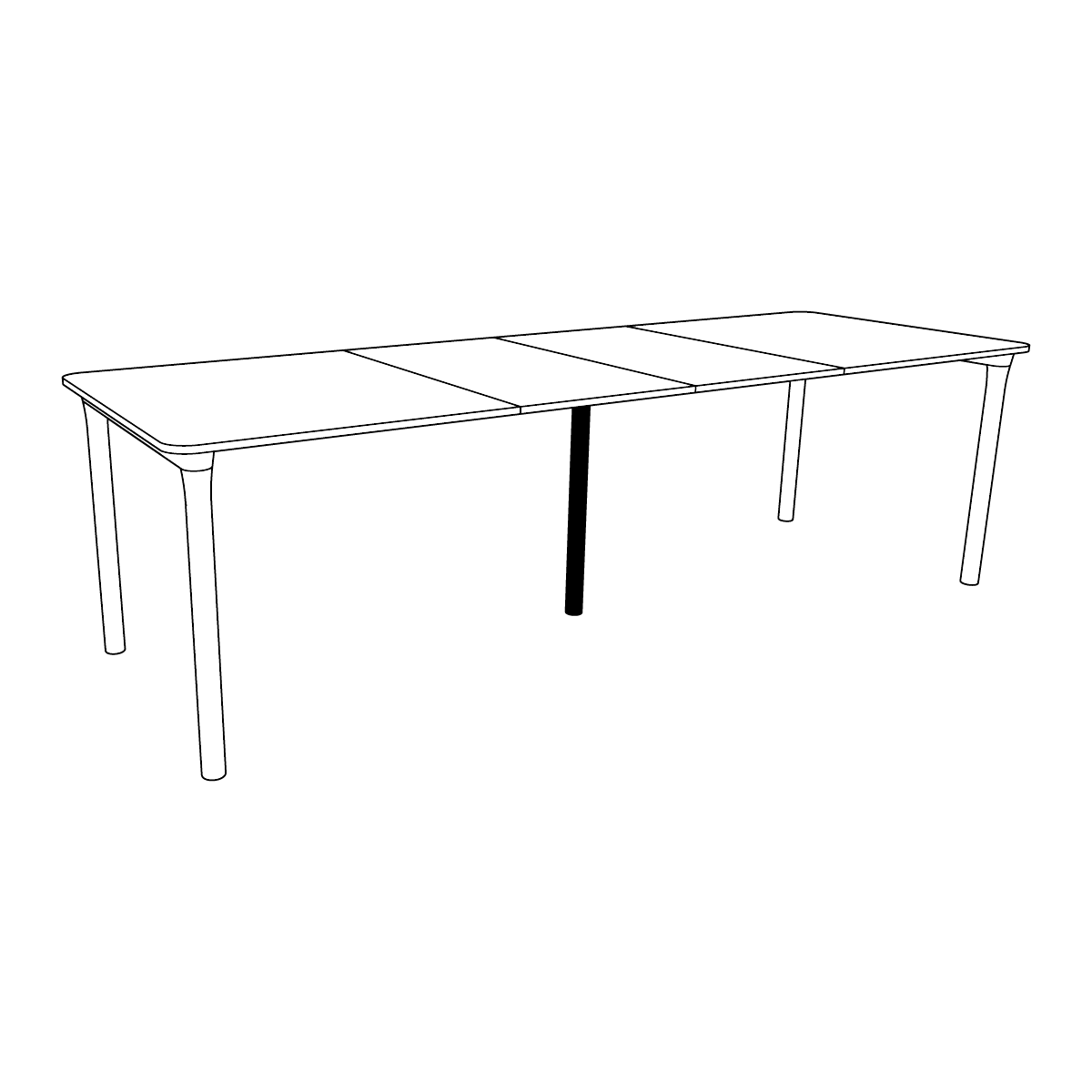 Arc Dining Table support leg, Beech black lacquer