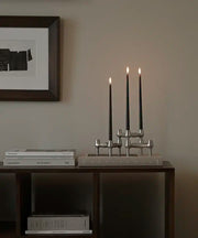 STOFF Nagel BMF Candle Holder, Brushed Chrome, Set of 3