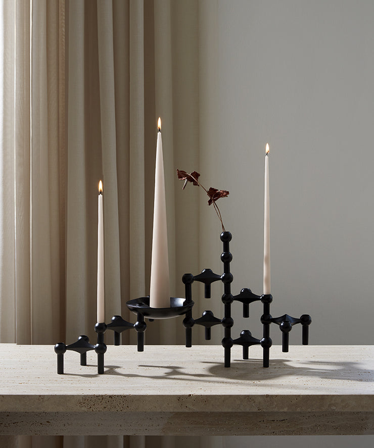 STOFF Nagel Candle Holder, Black, Set of 3