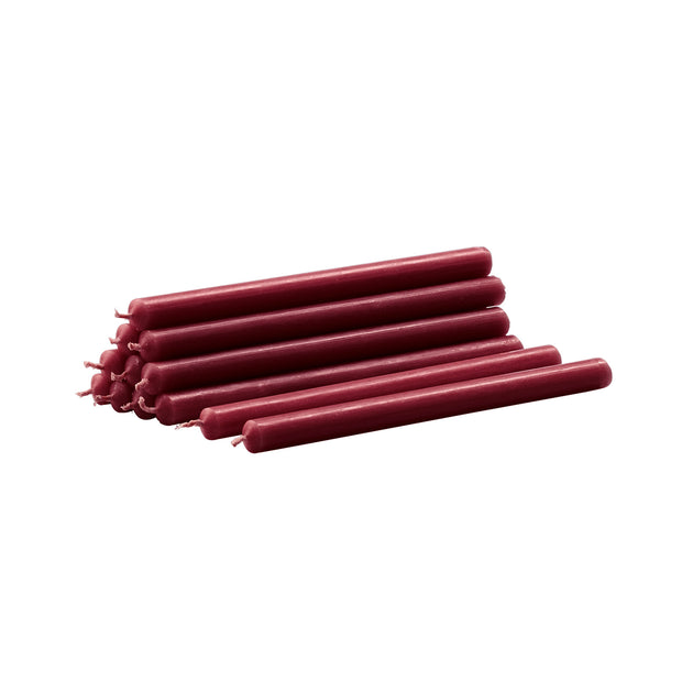 STOFF Nagel Candle, Bordeaux, Set of 12