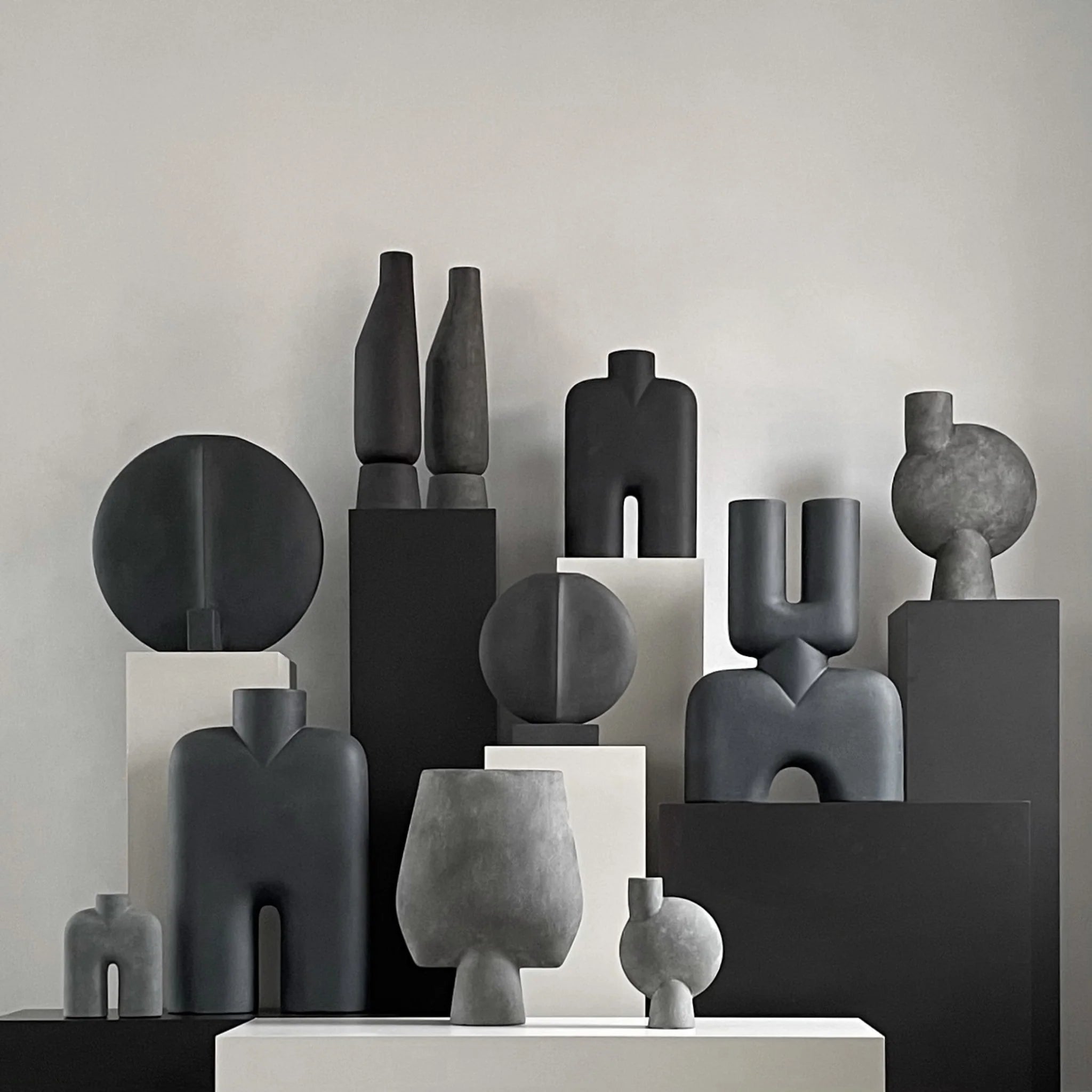 101 Copenhagen Sphere Vase Square, Big - Dark Grey