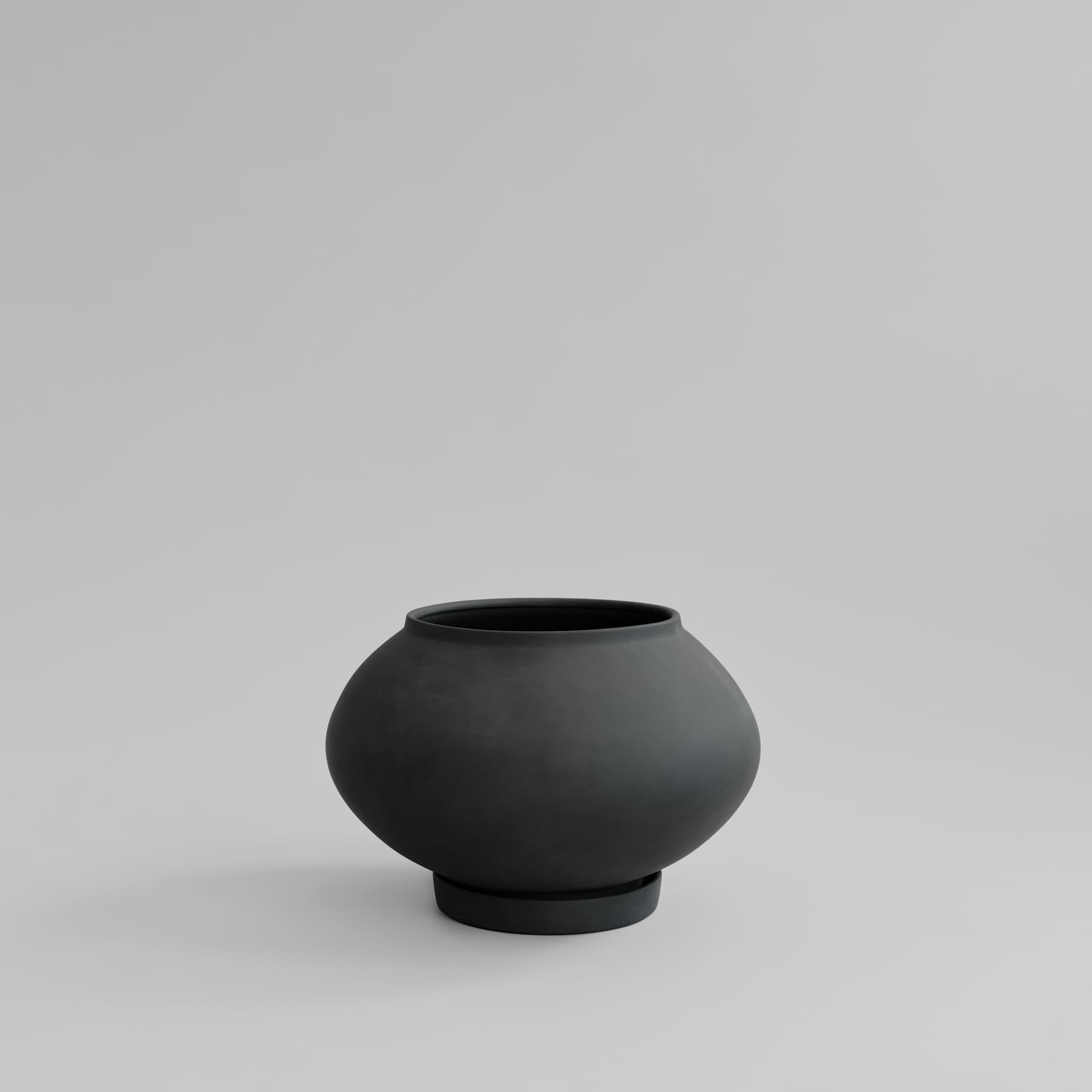 101 Copenhagen Sunao Plant Pot Fat, Medio - Black