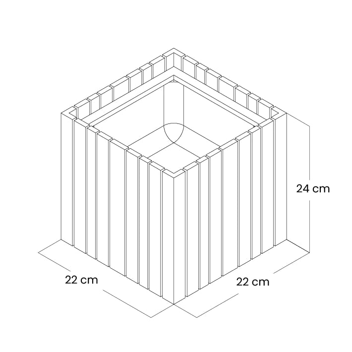Squarely GrowON Self-Watering Planter, Natural Oak