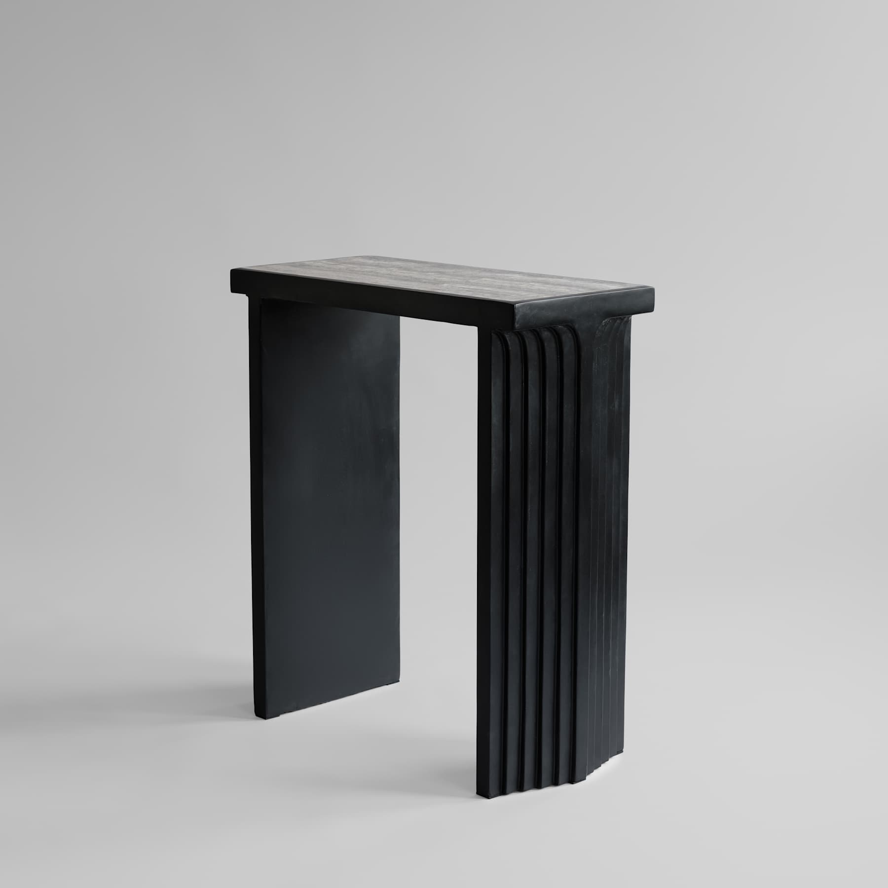 101 Copenhagen Arc Console - Silver Travertine